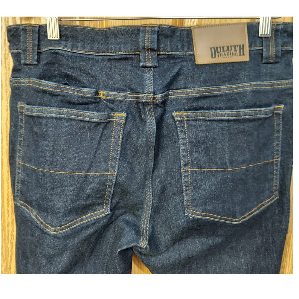 Duluth Trading Co Ballroom Double Flex Mens 34x30 (actual 34x28) Jeans Slim Dark